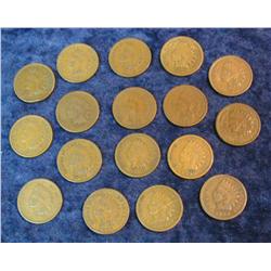717. 1889-90, 93, 95-1908 Set of Indian Cents. G-F. (17 pcs.)
