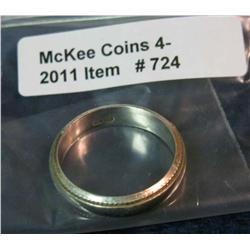 724. Men's Size 11 Wedding Band. Reeded edge.