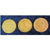 Image 1 : 727. Three-Piece Set of Anamosa, Iowa State Prison Tokens. Brass.