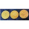 Image 2 : 727. Three-Piece Set of Anamosa, Iowa State Prison Tokens. Brass.