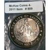 809. Life of Lincoln .999 Fine Silver Medal.
