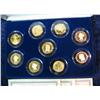 Image 1 : 883. Set of 9 Replica $5. Gold Coins 24K Gold Plated Proof Like.