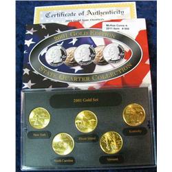 906. 2001 Mint Gold Edition State Quarter Collection. BU