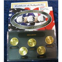 910. 2002 Mint Gold Edition State Quarter Collection. BU