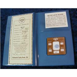 1052. 4.59 Carat Weight Blue Lace Agate With Certification.