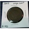 Image 1 : 1053. 1845 US Large Cent. G-VG.