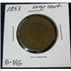 Image 1 : 1054. 1853 US Large Cent. G-VG.