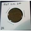 Image 1 : 1066. 1865 US 2-Cent Piece. VG.