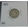 Image 1 : 1077. 1883 Liberty Seated Dime. AG