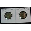 1096. 1937P Buffalo AU & 1964 Proof Jefferson Nickels.