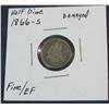 1125. 1866S Liberty Seated Half Dime. F+ Scratches on Obv.