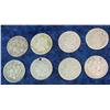 1128. (8) US 3-Cent Nickel Pieces. With Problems Bent and Holed.