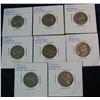 1137. (2) 41S, 42D, (2) 47S, 49P & (2) 49S Jefferson Nickels. VG-Unc.