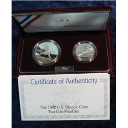 1221. 1982S Olympics 2-Coin Silver Set. Proof.
