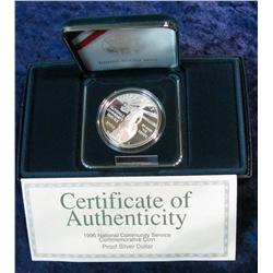 1226. 1996S National Community Service Silver Dollar. Proof.