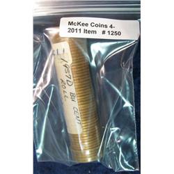 1250. 1957D Lincoln Cent Roll. BU.