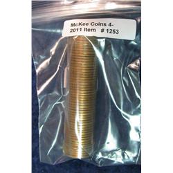 1253. 1958P Lincoln Cent Roll. BU.