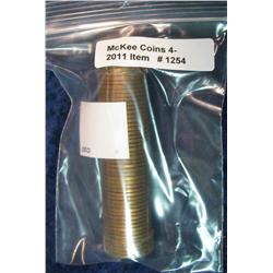 1254. 1958P Lincoln Cent Roll. BU.