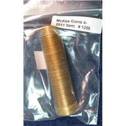 1256. 1958D Lincoln Cent Roll. BU.