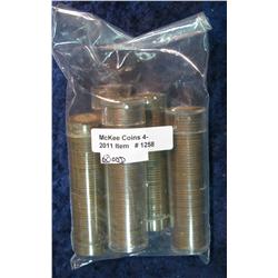 1258. 1952D, 53S, 54D & (2) 56P Lincoln Cent Rolls. Circulated.