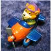 1354. Small Bear in Orange and Blue Airplane. Like New.