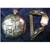 1363. Modern Henry Pocket Watch & Antique Wrist Watch W/ Turquoise.