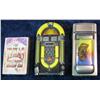 1364. (3) Older Lighters, Juke Box, Deck of Cards & Scorpion.