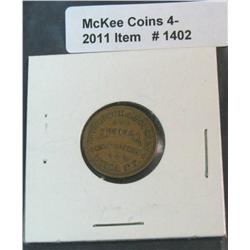 1402. Sherwood & Hopson, Utica N.Y. Civil War Token.