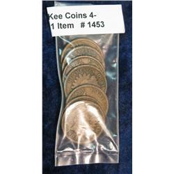 1453. 1890, 91, 99, 1900, 04, 05, & 07 Indian Cents. G-VG. (7 pcs.).