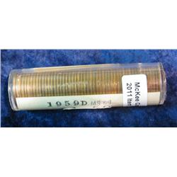 1484. 1959 D Original BU Roll of Lincoln Cents in a plastic tube.