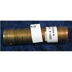 1485. 1959 P Original BU Roll of Lincoln Cents in a plastic tube.