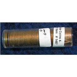 1487. 1959 D Original BU Roll of Lincoln Cents in a plastic tube.