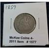 1577. 1857P Liberty Seated Quarter. G.