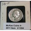 1594. 1938P Washington Quarter. F.