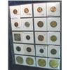1616. Plastic Page of (20) Mixed Coins, Tokens, & Medals.