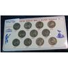 1647. 1942-45 Silver War Nickel Set. (11 pcs.).