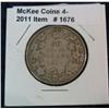 1676. 1917 Canada Silver Half Dollar. G+.