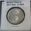 1694. 1944 S Philippines Islands Silver 50c. Gem BU.