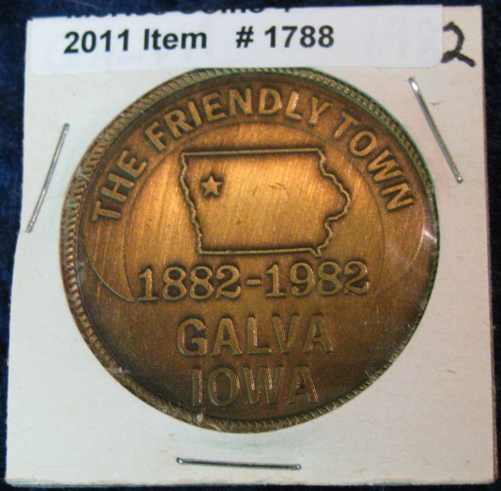 1788. 18821982 Galva, Iowa Centennial Medal. Brass. BU.