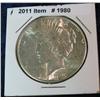 1980. 1923 S Peace Silver Dollar. AU 55.
