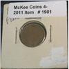 Image 1 : 1981. Type 2 Blank Planchet Cent Mint Error.