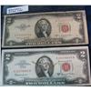 Image 1 : 1991. Series 1953 B AG & 1963A VF with rust spots $2 U.S. Notes.