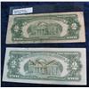 Image 2 : 1991. Series 1953 B AG & 1963A VF with rust spots $2 U.S. Notes.