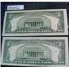 Image 2 : 1992. Series 1953 & 53A $5 Silver Certificates. VF.