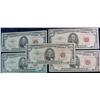 Image 1 : 1993. (5) Series 1963 $5 U.S. Notes. F-VF. All with red seals.