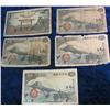 Image 1 : 2000. (5) Old World War II Japanese Bank Notes.