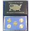 2045. 1999 Five Quarters Uncirculated Quarters Set.