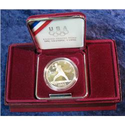 2052. 1992 S Olympics Baseball Proof Silver Dollar. Original