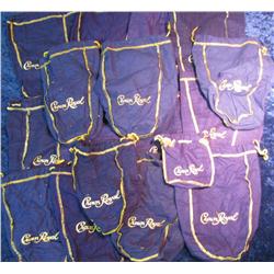 2058. (17) Crown Royal Velvet Draw String Bags. Empty.