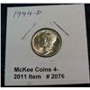 2076. 1944 D Mercury Dime. Gem BU.